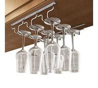 Botelleros colgantes para techo, Estante for copas de vino bajo el gabinete for almacenamiento en bar del hogar, 3 filas, acero inoxidable, varios tamaños
