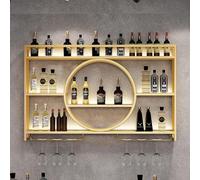 Botelleros de pared con soporte para copas, estante de hierro para botellas de vino, estante multifuncional para exhibir vinos, estantes flotantes para bar, para decoración de restaurantes o