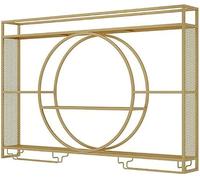 Botelleros de pared con soporte para copas, expositor de hierro para botellas y copas, moderno botellero con estantes, ideal para decorar la sala de estar, el restaurante (tamaño: 55,1 x 5,9 x 31,5 pu