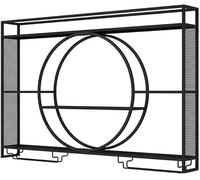Botelleros de pared con soporte para copas, expositor de hierro para botellas y copas, moderno botellero con estantes, ideal para decorar la sala de estar, el restaurante (tamaño: 100 x 15 x 80 cm, co