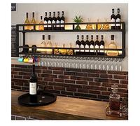 Botelleros redondos industriales colgantes, botelleros montados en la pared con luz LED, portabotellas rústico, estante de vidrio adecuado para el hogar, cocina, sala de estar, comedor, oficina, bar