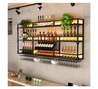 Botelleros Redondos Industriales Colgantes, con Luz LED - Estantes Flotantes De Metal - Estante De Exhibición para Botellas De Licor Colgantes - Estantes De Almacenamiento De Vino Rústicos para