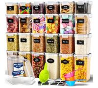 Botes Cocina Almacenaje de Plástico - Cajas de Almacenamiento de Alimentos Reutilizables con Tapa Hermética - Recipientes para alimentos Set de 24 -Tarros sin BPA - 0,8L*6-1,4L*12-2L*6…