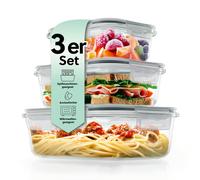 Botes Herméticos Set Fiambrera Congelar Cristal Caja Almuerzo Klick 6 Piezas