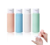 Botes Rellenables Viaje,Botes 50ml Viaje,Set De 4 Botes,Rellenables A Prueba De Fugas Para Champú,Gel,LocióN Y CosméTicos,Frascos Con Tapas Abatibles Para Aviones Y Vacaciones