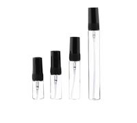 Botes Viaje Mini Frasco de Perfume de Vidrio Transparente, vacío, for muestras de cosméticos, Tubo de ensayo, Viales Finos de Color ámbar.(Black Sprayer,5ml)