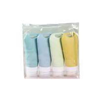 Botes Viaje Rellenables Juego de dispensador viaje silicona colgable | Jabón facial de gel de ducha con champú de 4 piezas(4PCS-01)