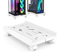 BOTEWO Soporte para PC con ruedas: soporte de torre para ordenador PC ajustable soporte para CPU carro debajo del escritorio universal para oficina en casa escritorio PC blanco