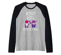 Both Both Both is Good Bisexual Gnomes LGBT Gay Pride Month Camiseta Manga Raglan