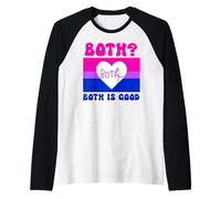 Both Both Both is Good Bisexual Pride Flag Bi Pride Gay LGBT Camiseta Manga Raglan