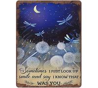 BOTHY Letrero de metal vintage de hojalata Sometimes I Just Look Up Smile and Say I Know That was You Dragonfly decoración de pared cocina para el hogar cafeterías placa de 15,2 x 20,3 cm