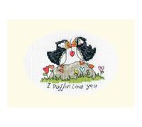 Bothy Threads - Kit de punto de cruz, diseño con texto en inglés "I Puffin Love You"