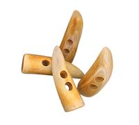 BOTIBOTON - 2 Botones tipo Cuerno de ASTA Natural Autentica para abrigos y chaquetas - Trencas grandes para ropa - 49 mm - Fabricados y Enviados desde España, color Beige