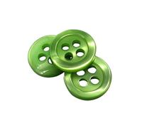 Botiboton - 50 Botones imitación nacar - 5 medidas y 11 colores a escoger - con 4 agujeros de 2 mm - Fabricado y Enviado desde España - color Verde Vivo, medida 10 mm)