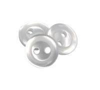 BOTIBOTON - 50 Botones para Camisa Blancos y Crudos - Botones nacarados pequeños para bebe, camisas de hombre y mujer de 10 mm y 12 mm - Fabricados y Enviados desde España (12 mm Blanco 2 Agujeros)