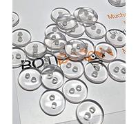 BOTIBOTON - 50 Botones Transparentes de 10 mm - Reversibles - Manualidades - Costura - 2 AGUJEROS - Fabricado y Enviado desde España