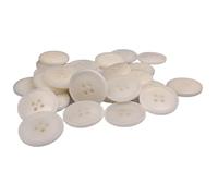 BOTIBOTON - Botones de Clásicos de Corozo - Pequeños y grandes, en 4 colores blancos, rojos, marron y verdes - Para bebe, abrigo y ropa - Fabricados y Enviados desde España - Blanco, 15 mm