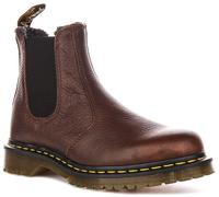 Botín De Cuero De Mujer Dr Martens Con Forro De Fleece En Marrón Oscuro EU 36-41
