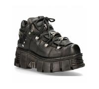 Botín de PIEL con Plataforma NEW ROCK Negro Black Tower M.106-C66