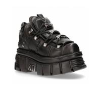 Botín de PIEL con Plataforma NEW ROCK Negro Colección Metallic M.106-S29