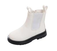 Botin Niña 25 - De Invierno Informales para S: Infantiles con Suela Resistente Y Construcción Suave Al Tacto Ideales para Uso Diario (White 7-8 Years)