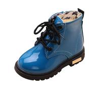 Botin Niña 25 - Es Cortos Y Resistentes para S Y S con Forro Polar Cálido Ideales para El Frío Calzado Cómodo Y Elegante para Edades Preescolares Y Preadolescentes (Blue 8-9 Years)