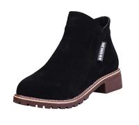 Botin para Mujer Botines Invierno Caña Ancha Biker De Montar A Caballo Diseno Moderno Elegante Punta Cuadrada mayor durabilidad deal Temporada Otono