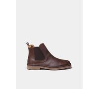 Botín para mujer en piel con elásticos laterales | ISA-PO 35 MARRON