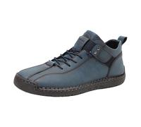 Botines altos para mujer, zapatos casuales para caminar con decoración de correa lateral, Blue, 43 EU