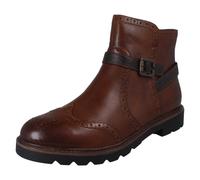Botines Ankle De Cuero Remonte Para Mujer Marrón Con Cremallera Lateral D2Q74
