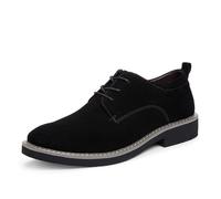 Botines casuales para hombre, de cuero, con cordones, cómodos, para uso diario, duraderos, elegantes, para usar en todas las estaciones, Black, 40 2/3 EU