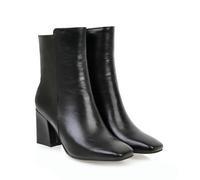 Botines Chelsea De Tacón Ancho Mujer Cremallera Invierno Botas Cortas Al Tobillo,Negro,35 EU