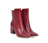 Botines Chelsea De Tacón Ancho Mujer Cremallera Invierno Botas Cortas Al Tobillo,Rojo,40 EU