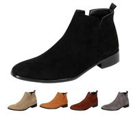 Botines cómodos en punta para hombre, ligeros, tallas 43-48, Negro , 47 EU