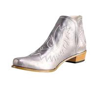 Botines cortos para mujer, botines para mujer, moda bordado, plataforma, botas de fiesta de vacaciones, botas retro romanas, informales, puntiagudos, tobillos, botines para mujer, con tacón