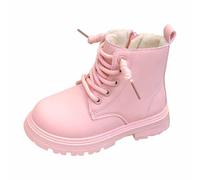 Botines cortos para niñas, con cordones, suela suave, para exteriores, escuela, elegante, casual, para caminar, para vacaciones, viajes, jardín, días de fin de semana, Pink, 31 EU