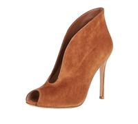 Botines de Ante con Tacón de Aguja para Mujer, Botines de Tacón Peep Toe Clásicos y Cómodos, Zapatos de Novia Sexys de Color Liso para Fiesta de Graduación,Camel,36 EU