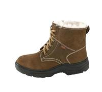 Botines de ante de invierno para hombre, con forro de piel cálida, zapatos casuales con suela gruesa para caminar al aire libre, Brown, 42.5 EU