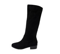Botines de ante para mujer, elegantes, con cremallera occidental, para montar a caballo, otoño-invierno, planos, mitad de la pantorrilla, de invierno, sin cordones, botas de mujer, de moda, zapatos