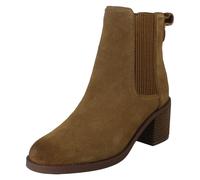 Botines De Cuero Alineados Con Tacón Tipo Block Para Dama - Chamberly Top