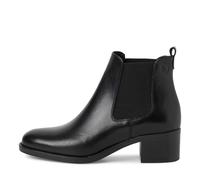 Tamaris Botines Chelsea de Piel para Mujer, Tacón Cuadrado, Cómodos, Negro, 41 EU