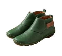 Botines de cuero para mujer con hebilla, botas cortas de campo para mujer, botines de piel sintética ligeros y suaves, resistentes al desgaste, zapatos superiores antiarañazos para cenas formales