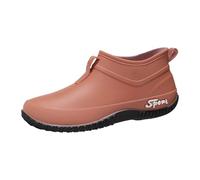 Botines de goma para hombre, largos, impermeables, extraanchos, de caña corta, para adultos, prácticos, descalzos, para montar a caballo, elegantes y coloridos, marrón, 37 EU