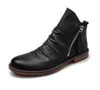 Botines de Hombre Elegantes de caña Alta de Cuero con borlas y Cremallera Lateral para Uso Informal, Ideales para Oficina y Diario, cómodos y Modernos