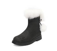 Botines De Invierno Con Cuello De Felpa Botas Cortas De Estilo Chino for Mujer Con Estampados Botines De Talla Grande Con Cremallera Lateral Zapatos Cálidos De Tobillo for Boda/fiesta(Black,43 EU)