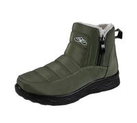 Botines de invierno con forro polar de un solo color, botas de nieve modernas para mujer, cómodas zapatillas con altura media, cremallera lateral, suela antideslizante para exteriores, uso diario en