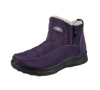 Botines de invierno con forro polar de un solo color, botas de nieve modernas para mujer, cómodas zapatillas con altura media, cremallera lateral, suela antideslizante para exteriores, uso diario en