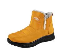 Botines de invierno con forro polar de un solo color, botas de nieve modernas para mujer, cómodas zapatillas con altura media, cremallera lateral, suela antideslizante para exteriores, uso diario en