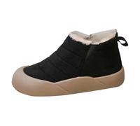 Botines de invierno de moda con forro polar suave para mayor calidez y comodidad. Botines casuales de tacón bajo para uso diario., Negro , 37 EU
