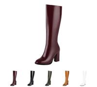 Botines de lluvia genéricos para mujer de goma, botas ortopédicas cálidas impermeables para mujer, bota de color sólido versátil bota casual grande puntiaguda bota al aire libre, rojo, 38 EU